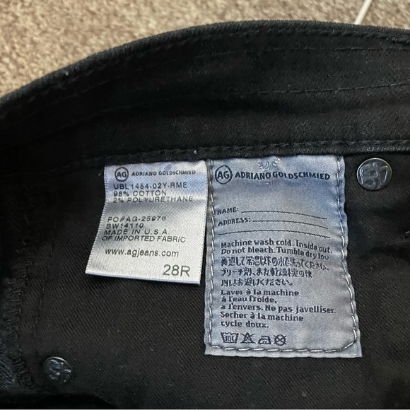 AG Adriano Goldschmied The Beau Slouchy Skinny Distressed Designer Jeans Size 28 - Picture 5 of 9